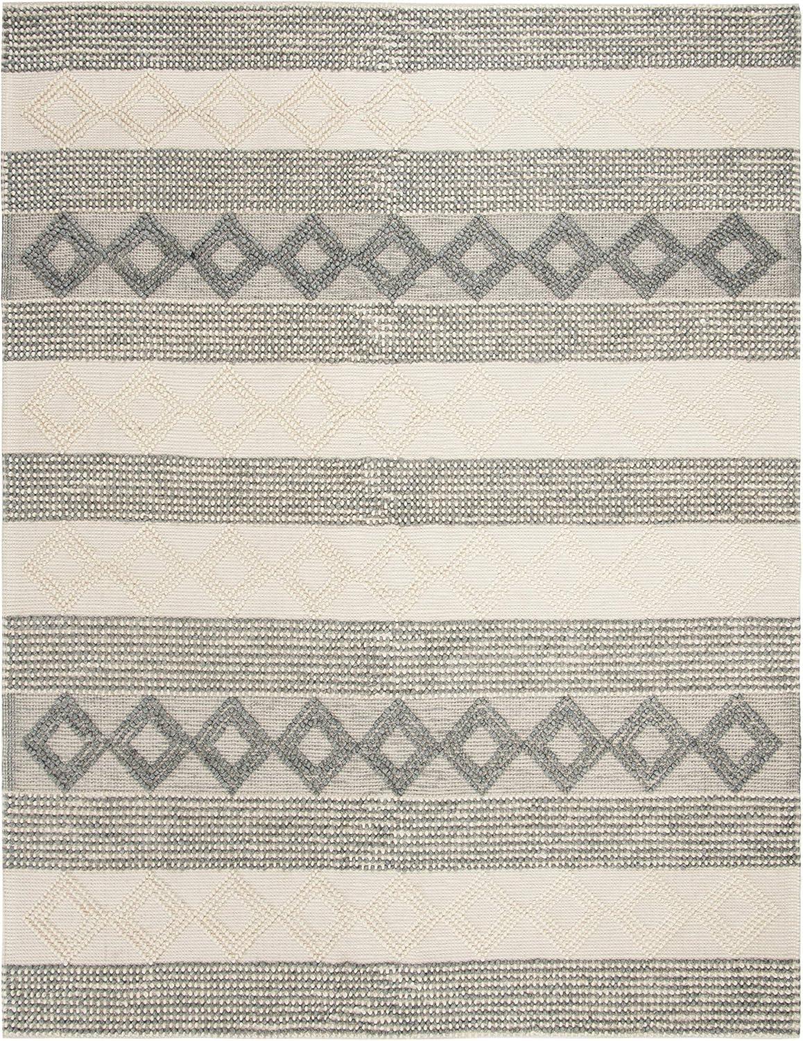 SAFAVIEH Natura Tamsen Geometric Striped Area Rug, Grey/Ivory, 10' x 14'