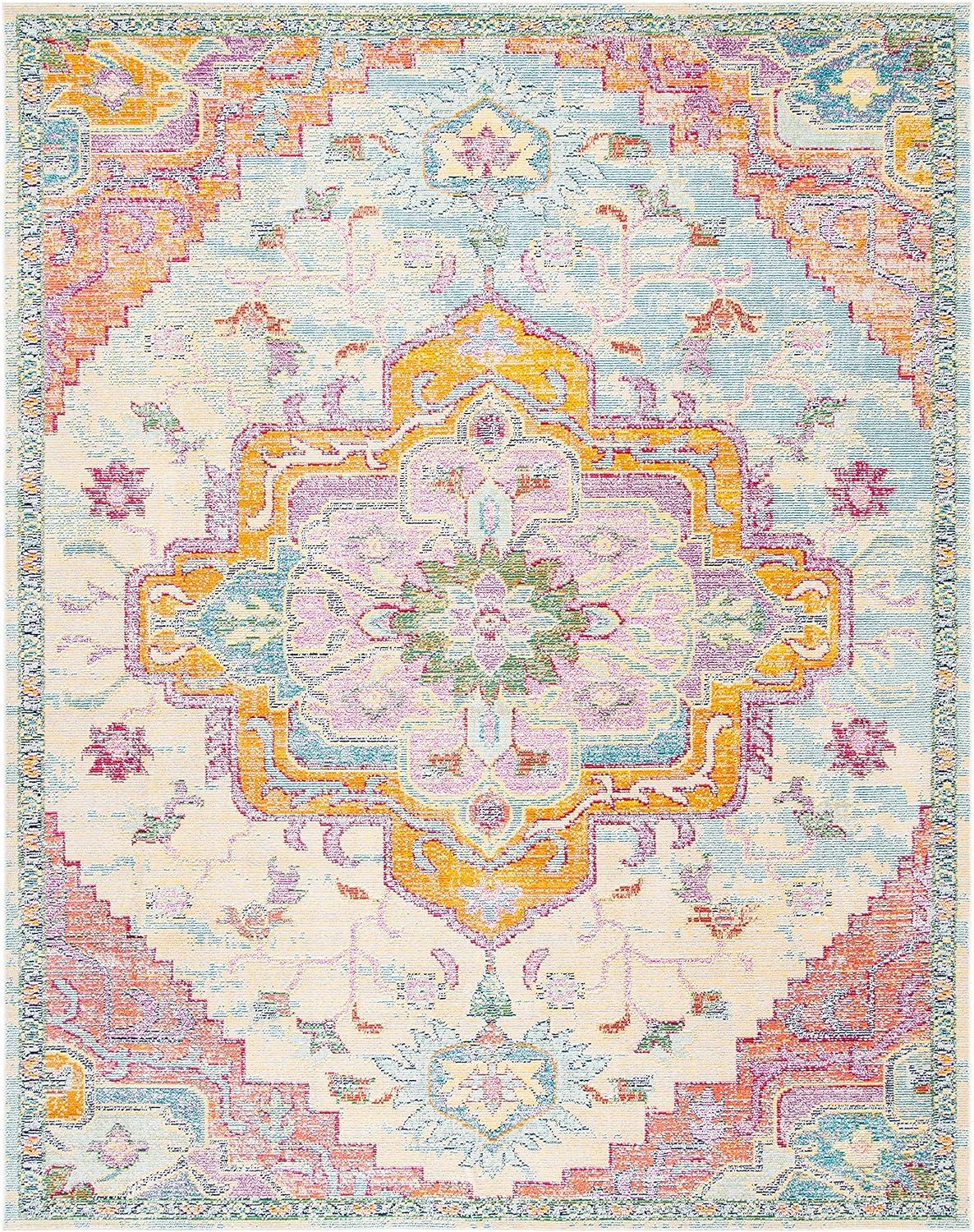 Crystal CRS501 Loomed Indoor Area Rug - Light Blue/Fuchsia - 9'x12' - Safavieh