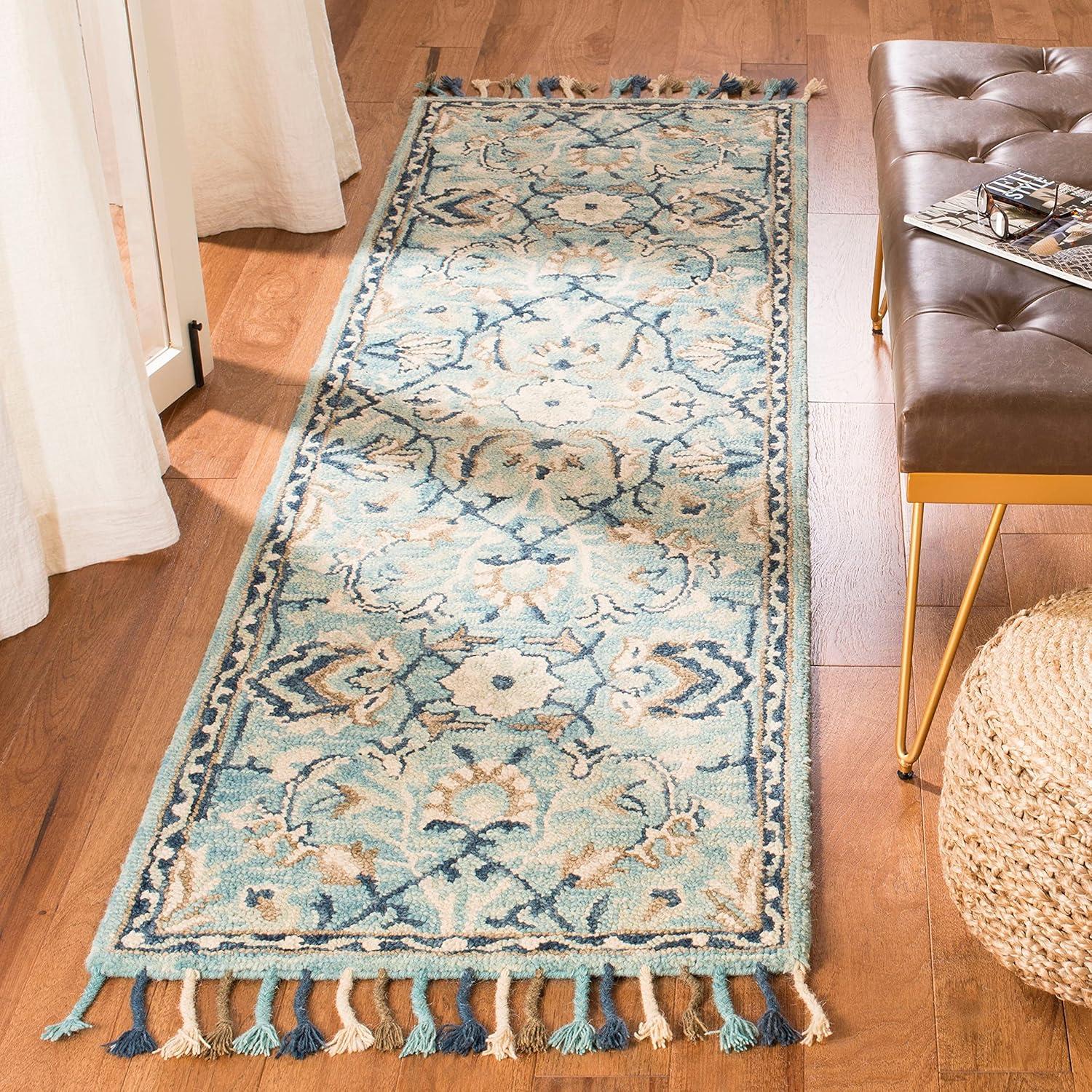 Blossom BLM457 Hand Tufted Area Rug - Blue/Ivory - 6'x6' - Safavieh.