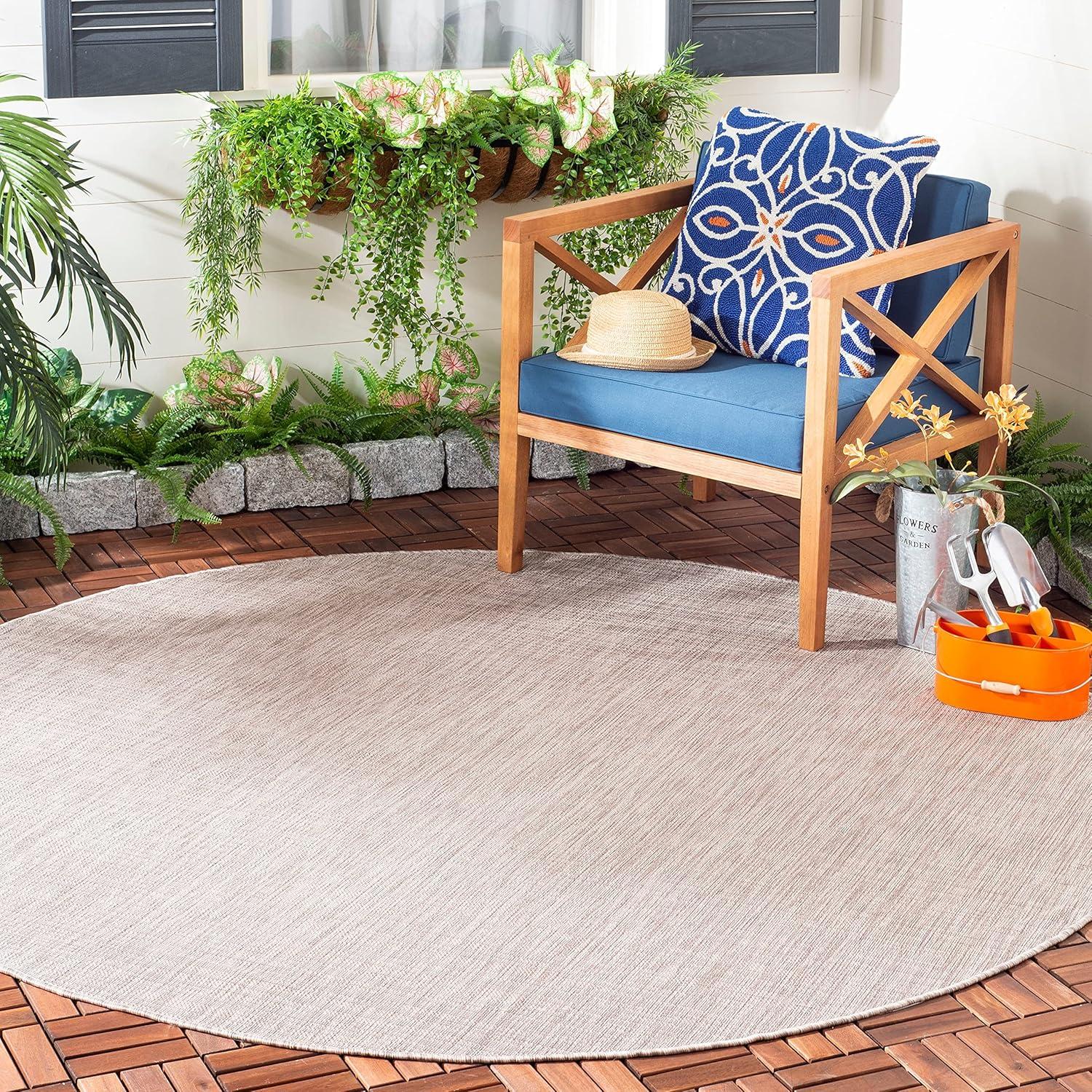 Courtyard CY8576 Power Loomed Indoor and Outdoor Area Rug - Grey/Turquoise - 9'x12' - Safavieh