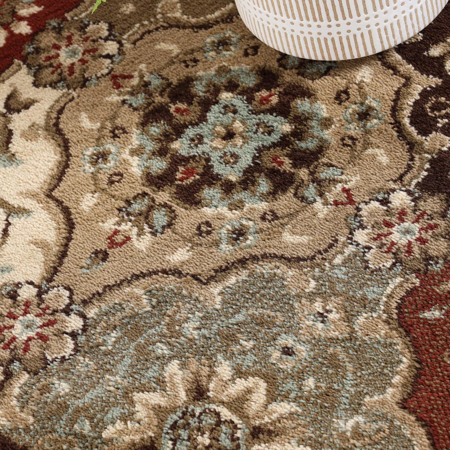 Superior Palmyra Floral Classic Indoor Area Rug, Chocolate, 2' x 3'