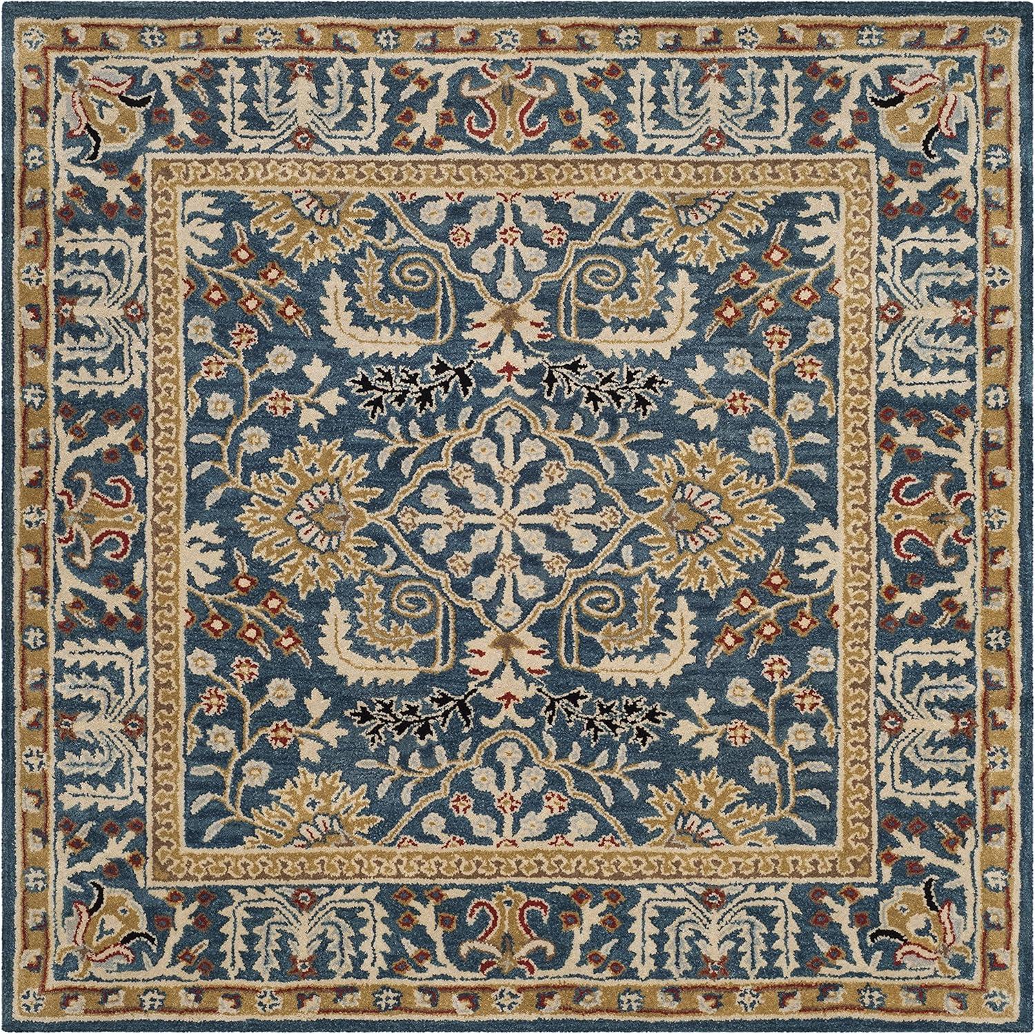 Antiquity AT64 Hand Tufted Area Rug - Dark Blue/Multi - 6'x6' - Safavieh.