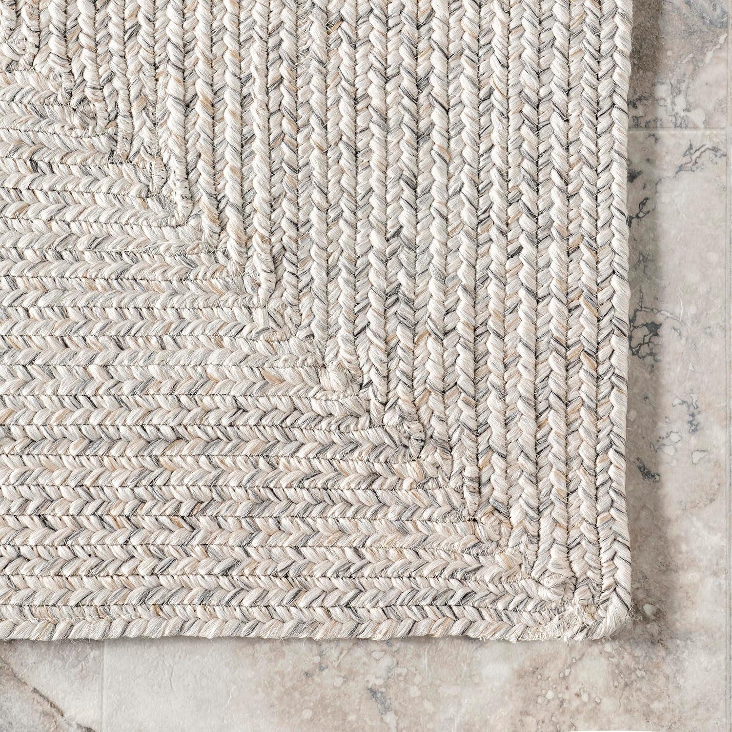 nuLOOM Wynn Braided Indoor/Outdoor Ivory 6' x 9' Casual Area Rug
