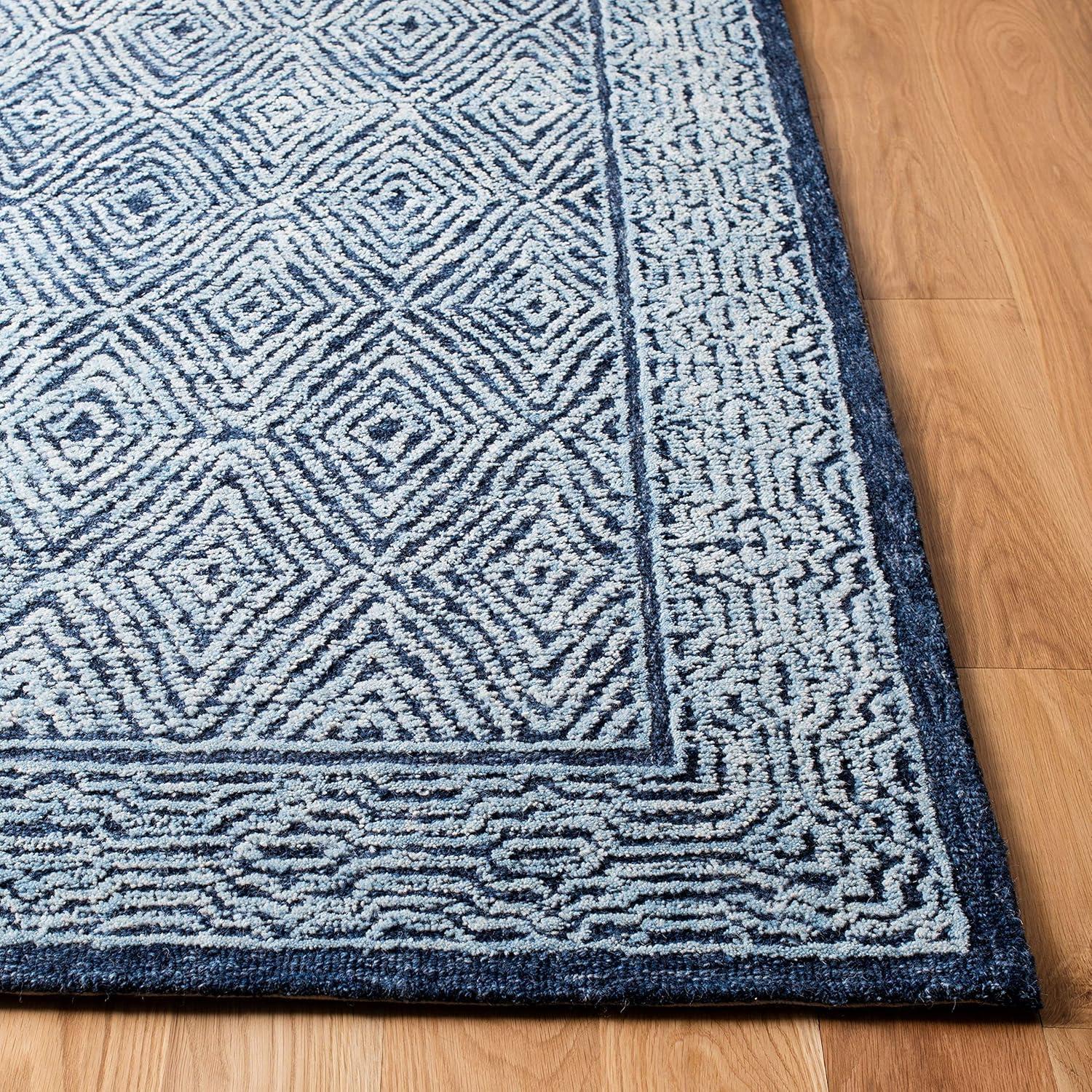 Capri Elegance Hand-Tufted Wool Area Rug in Navy - 4' x 6'