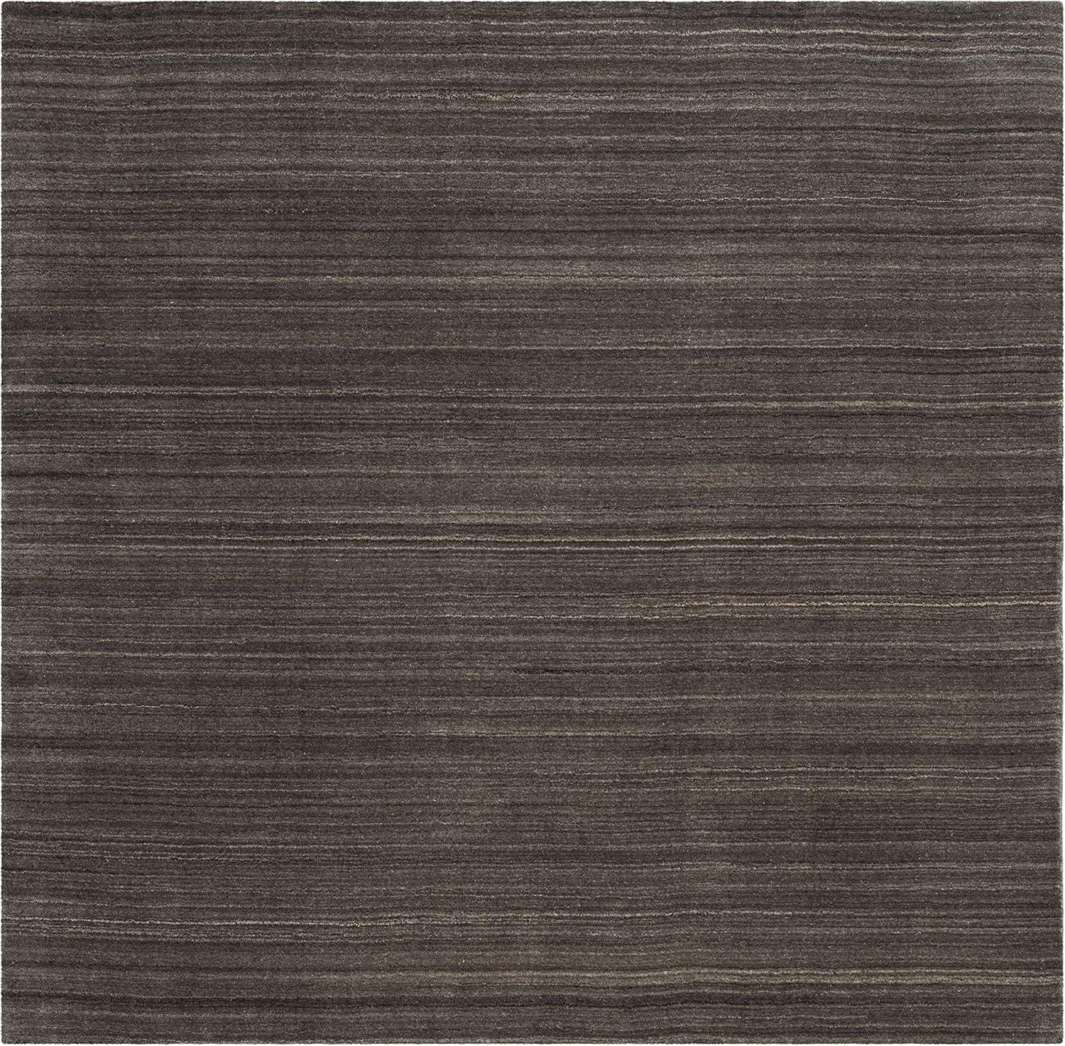 SAFAVIEH Himalaya Vince Striped Area Rug, Charcoal, 4' x 4' Square