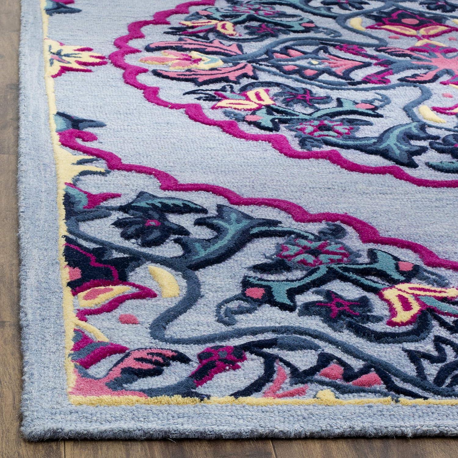Bellagio BLG605 Hand Tufted Indoor Area Rug - Light Blue/Multi - 5'x8' - Safavieh