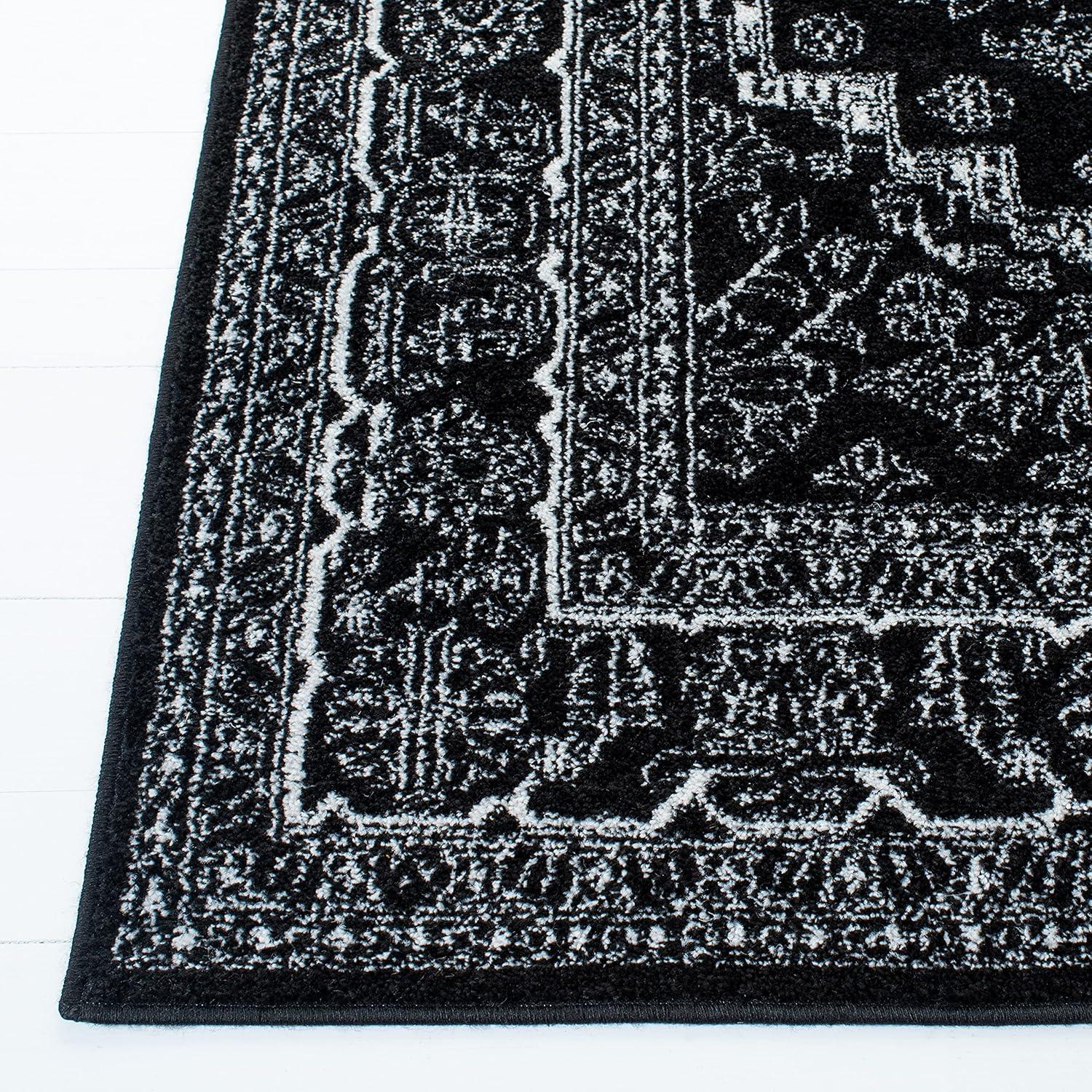 Adirondack ADR108 Power Loomed Area Rug - Black/Ivory - 5'1"x7'6" - Safavieh.