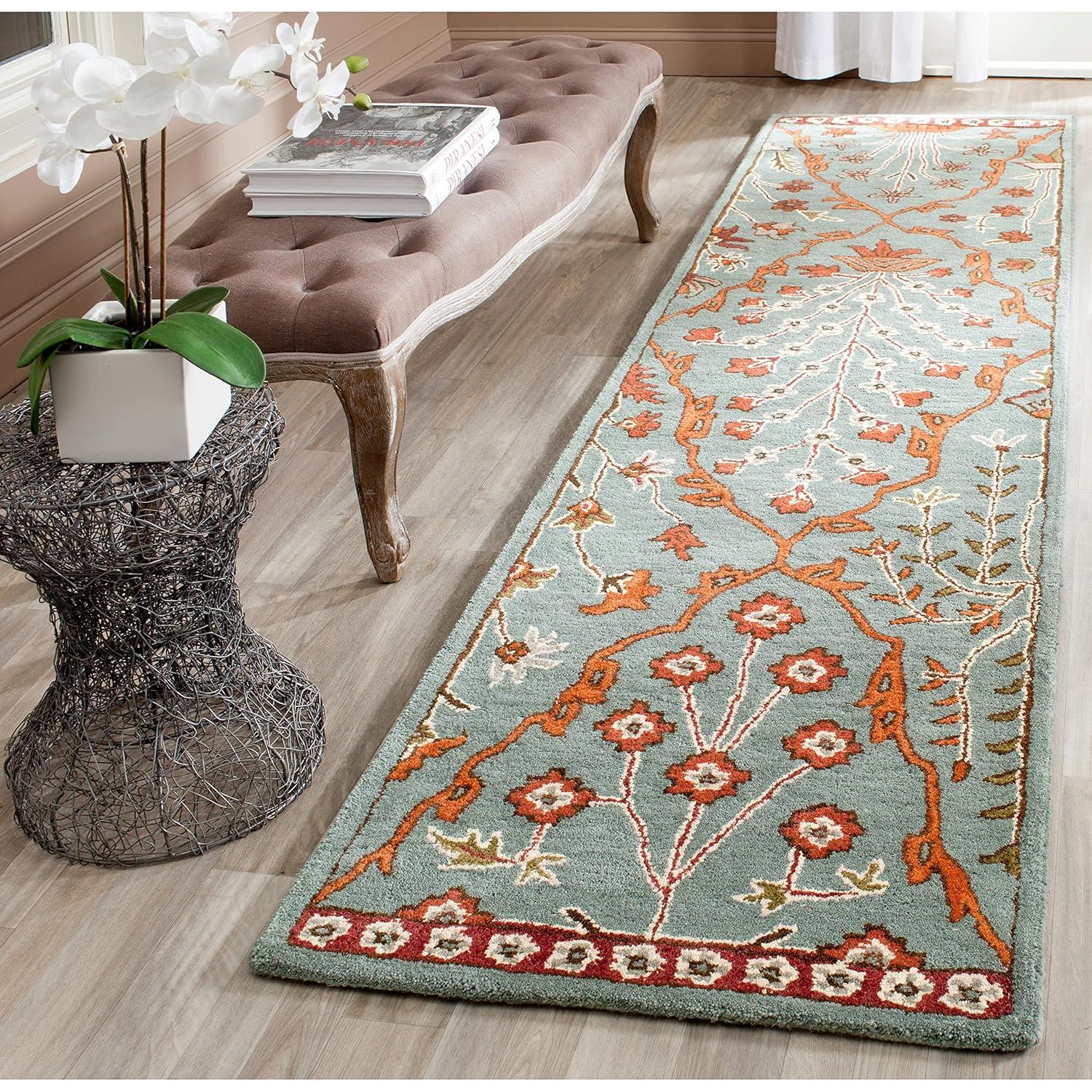 Wyndham WYD206 Power Loomed Area Rug - Blue/Rust - 8'9"x12' - Safavieh.