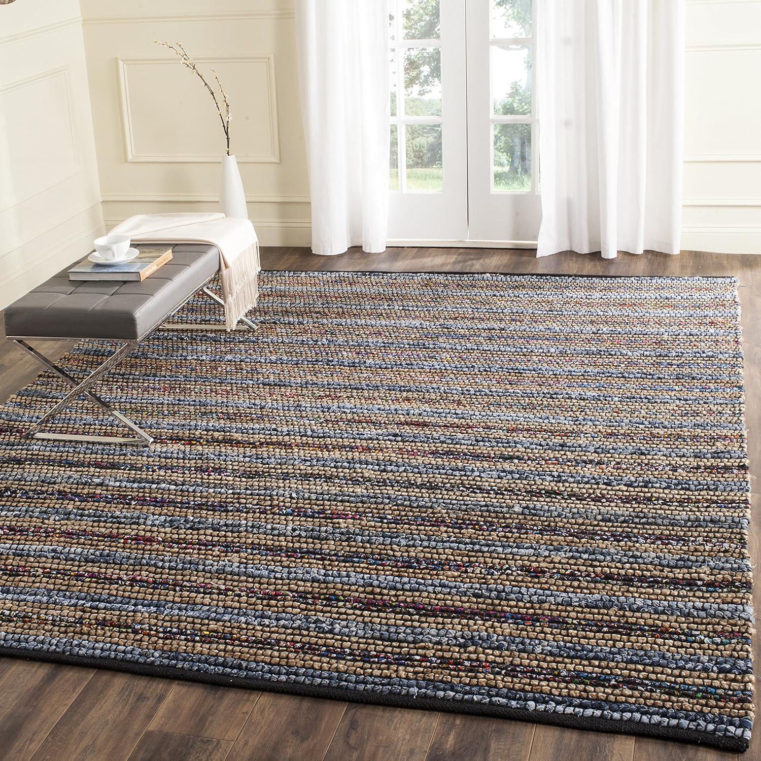 Cape Cod CAP361 Hand Woven Area Rug - Blue/Multi - 4'x4' - Safavieh.