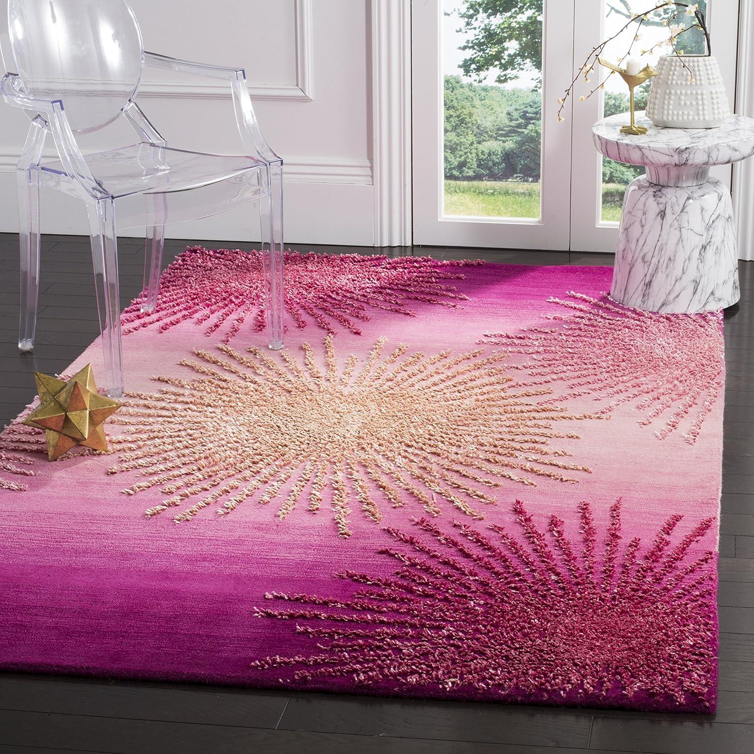 Soho SOH712 Hand Tufted Indoor Area Rug - Pink - 5'x8' - Safavieh.