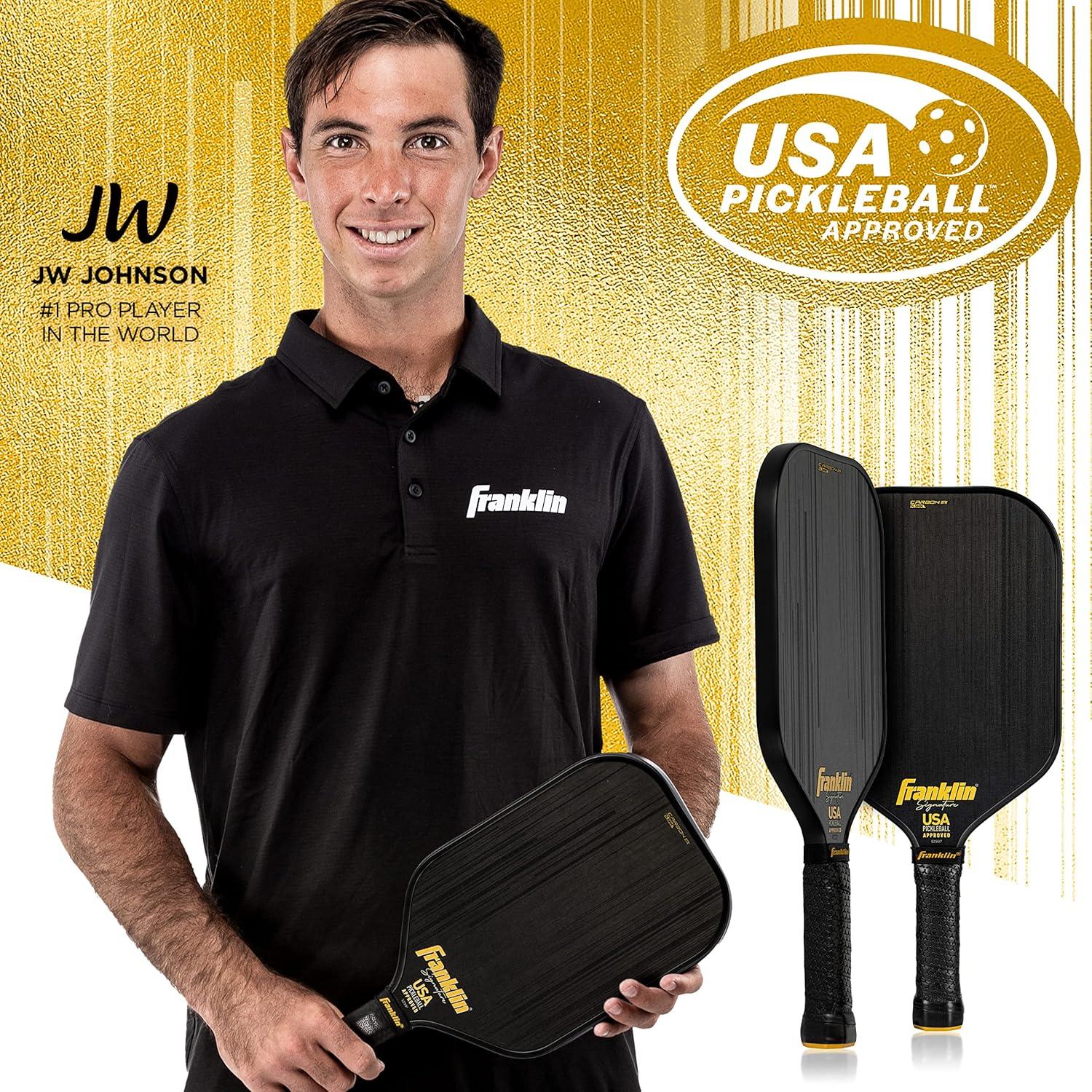 Franklin Sports Pro Pickleball Paddles - Signature Series STK Carbon Fiber Pickleball Paddle - USA Pickleball (USAPA) Approved Tournament Paddle - Polypropylene Core Pro Paddles - 14.5mm 16mm Cores 17mm