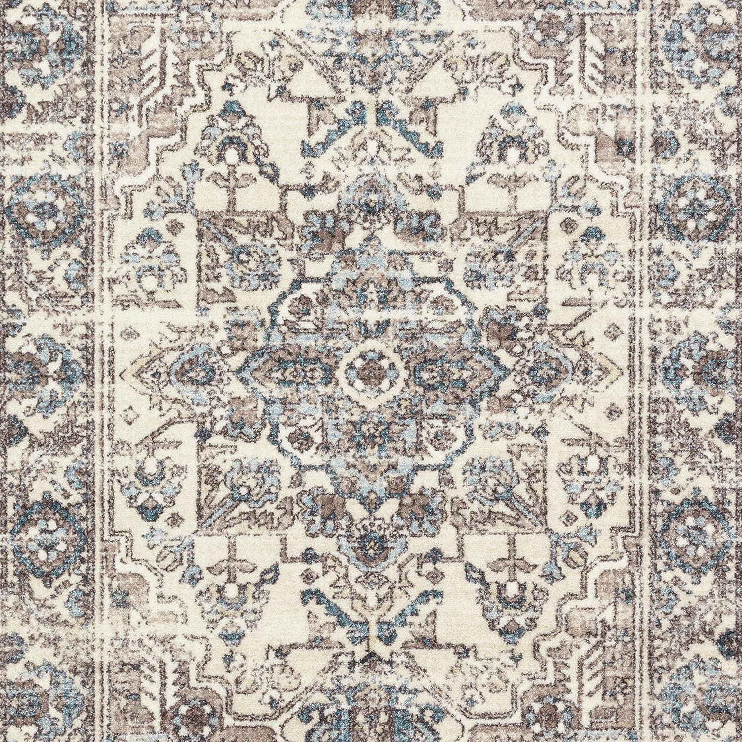 Maples Rugs Distressed Tapestry Traditional Neutral Indoor Hallway Runner Rug, Beige, 2'6" x 10'