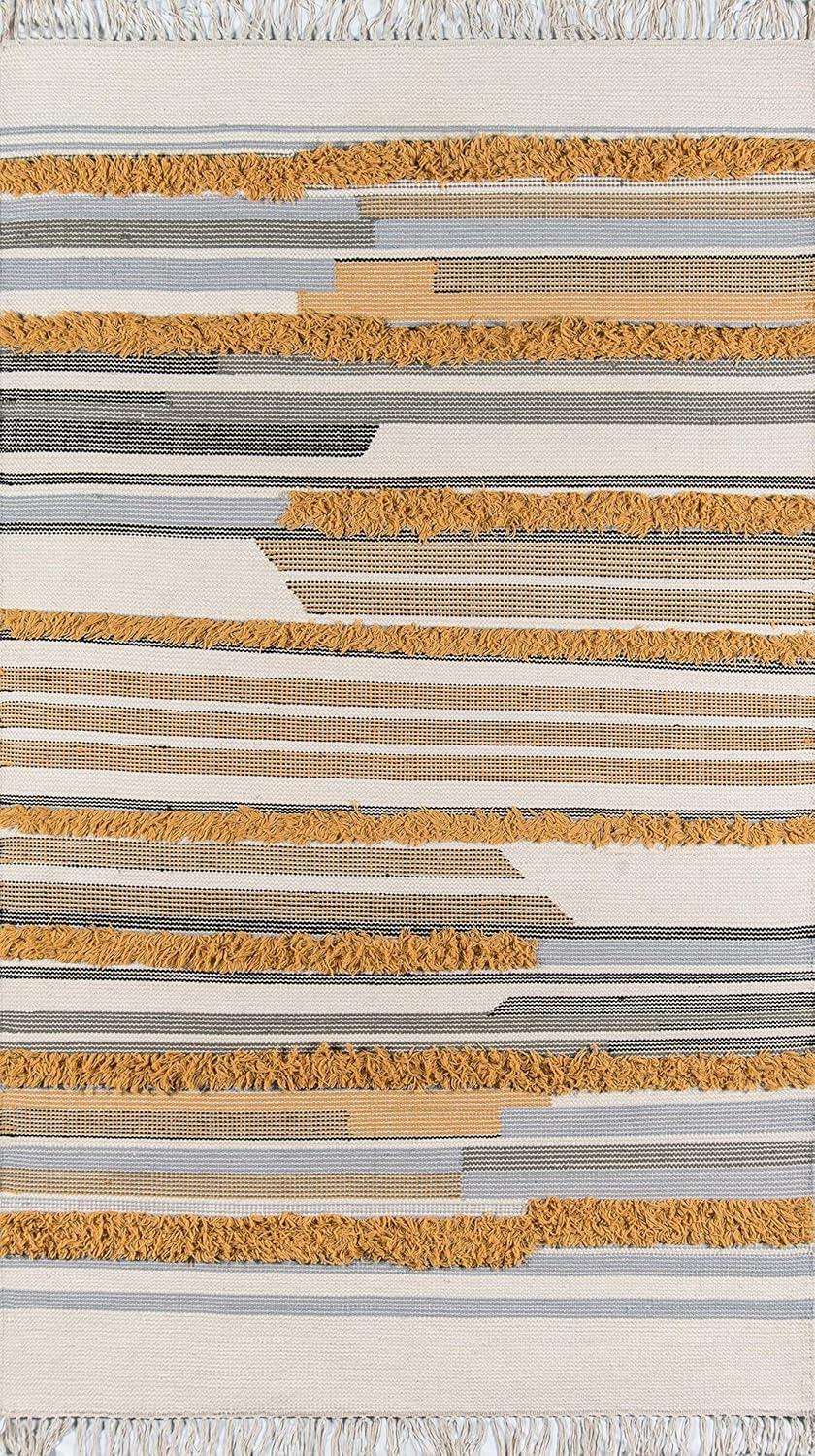 Novogratz by Momeni Indio Feliz Wool Hand Made Mustard Area Rug 3' X 5'