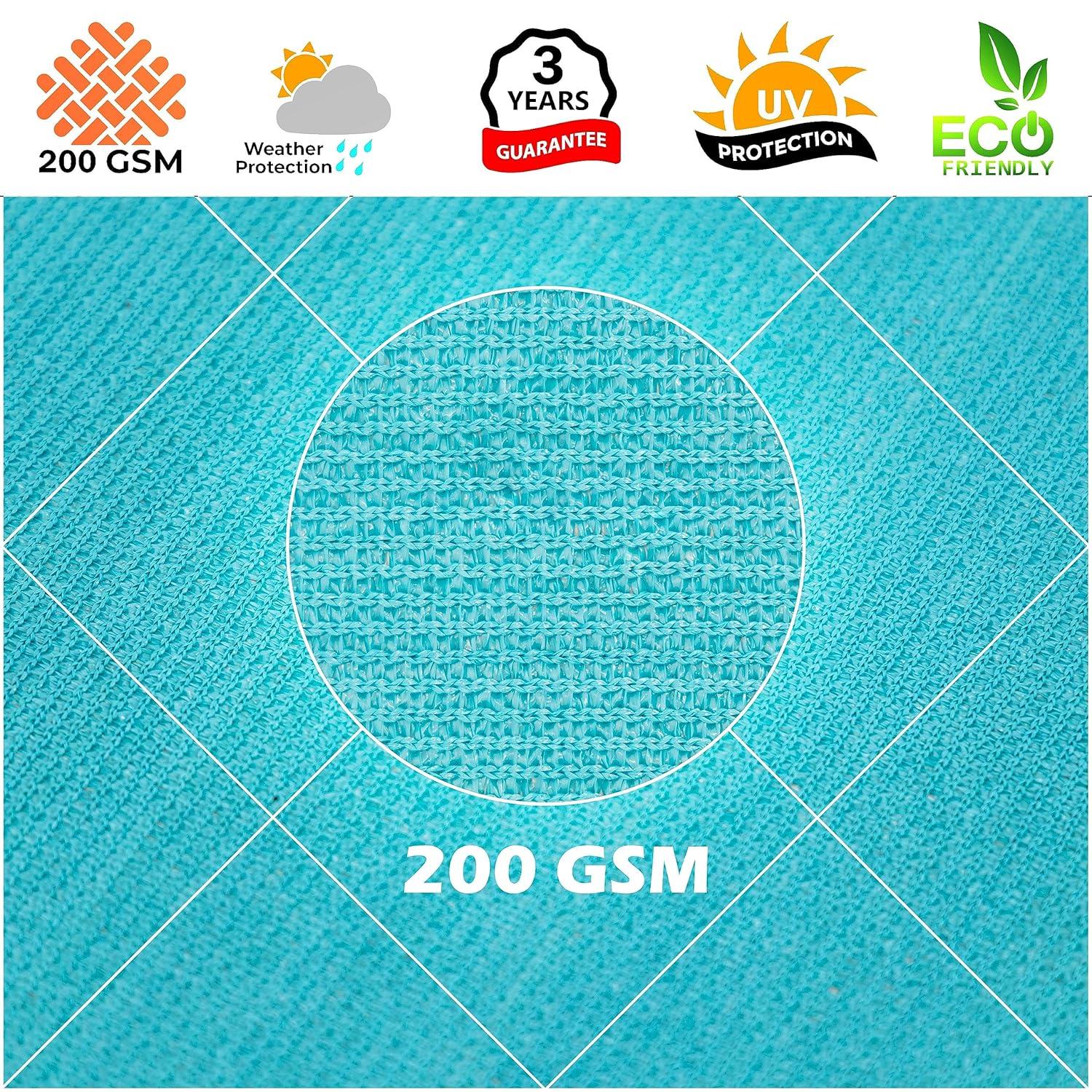 Royal Shade 10' x 13' Turquoise Rectangle Sun Shade Sail RS-SLR, UPF50+ 95% UV Blockage, 200GSM Commercial Standard Heavy Duty, Water & Air Permeable Canopy Fabric for Patio (We Make Custom Sizes)