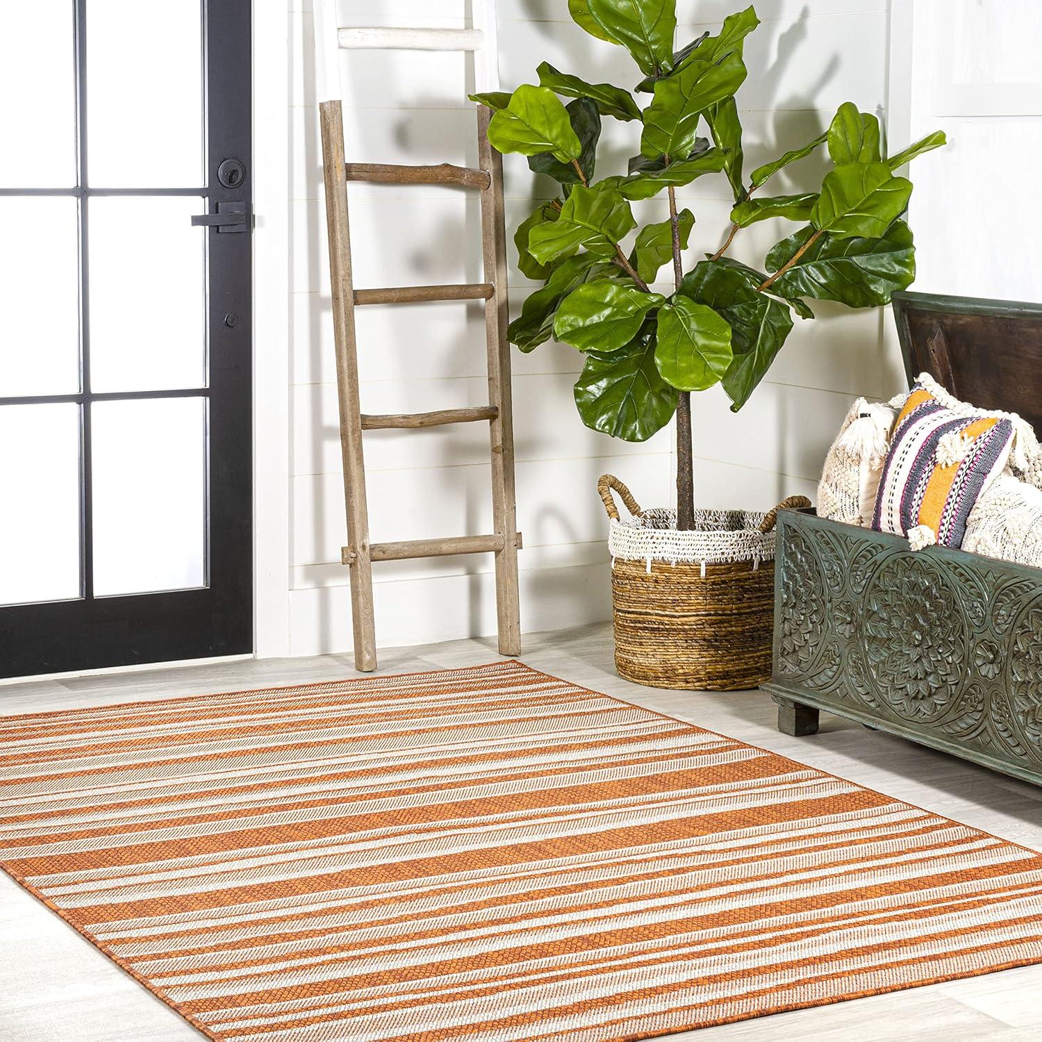 Castara Wavy Stripe Modern Indoor/Outdoor Area Rug - JONATHAN Y