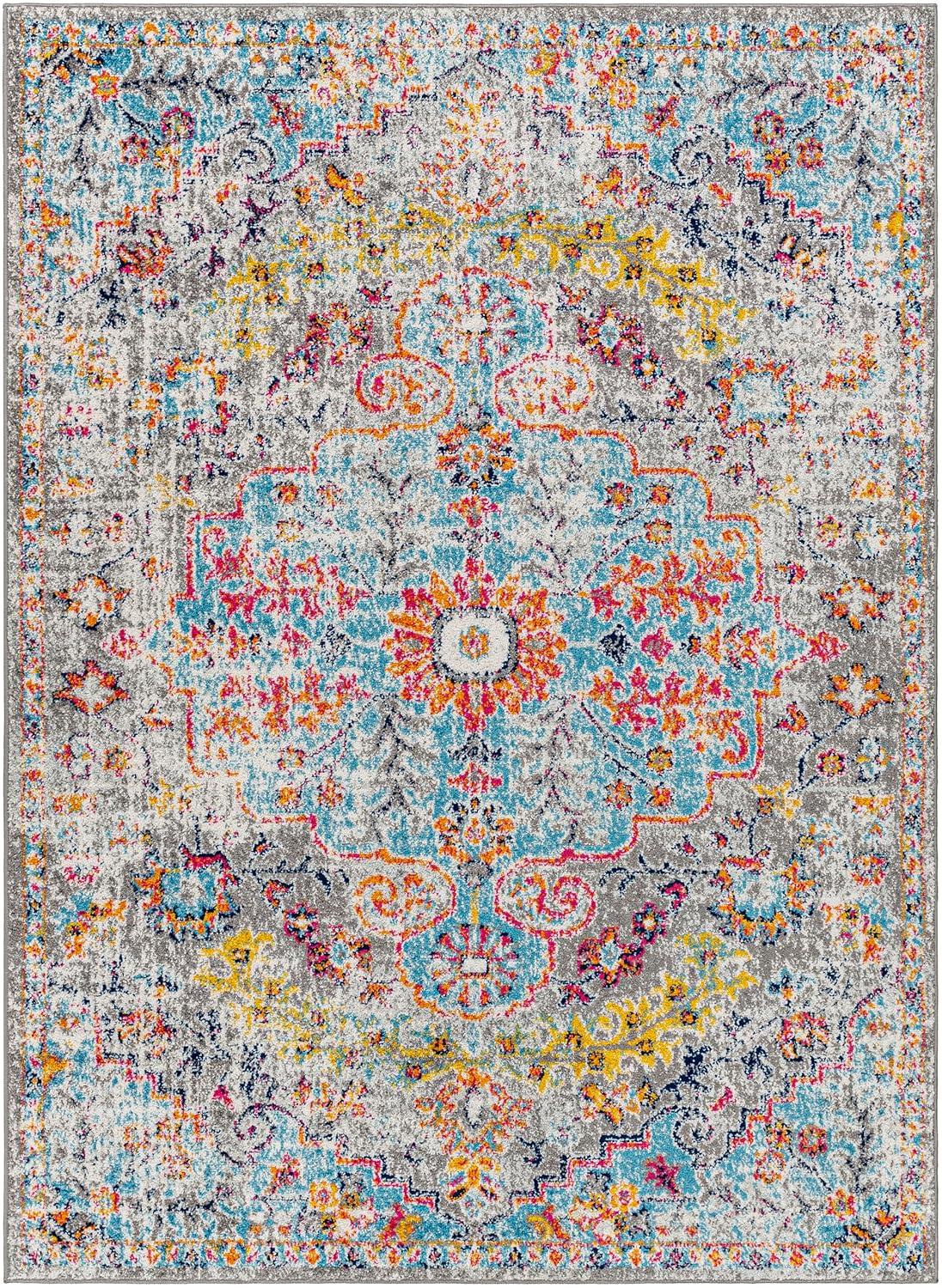 Odelia Light Beige and Gray Synthetic Area Rug