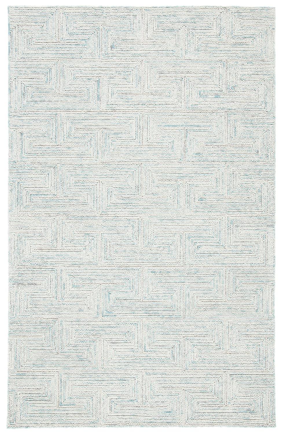 Ikat IKT101 Hand Tufted Area Rug - Teal/Grey - 6'x9' - Safavieh