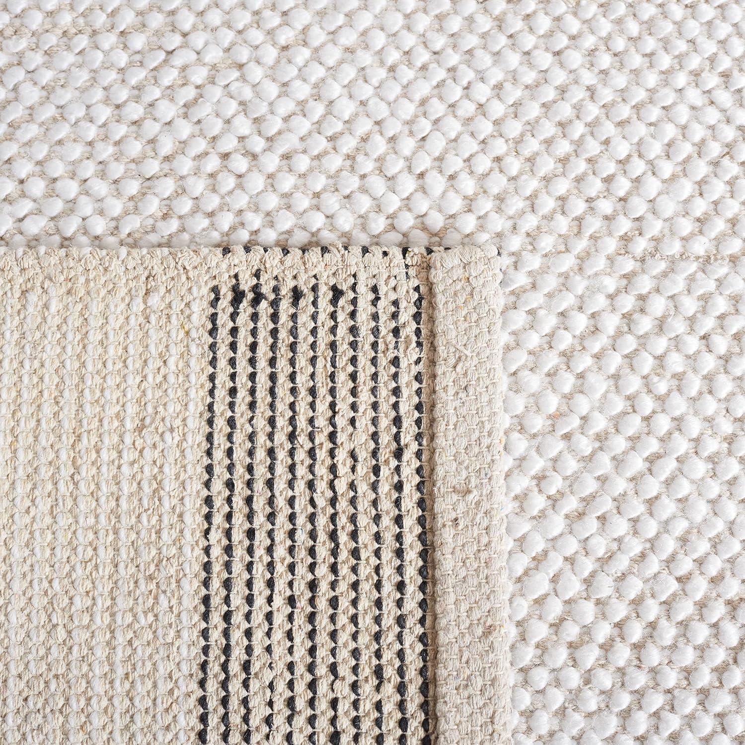 Natura NAT324 Flat Weave Indoor Accent Rug - Ivory/Black - 3'x5' - Safavieh