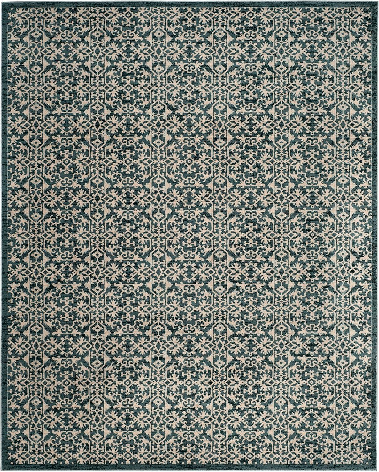 SAFAVIEH Serenity Melyssa Border Area Rug, Turquoise/Cream, 8' x 10'