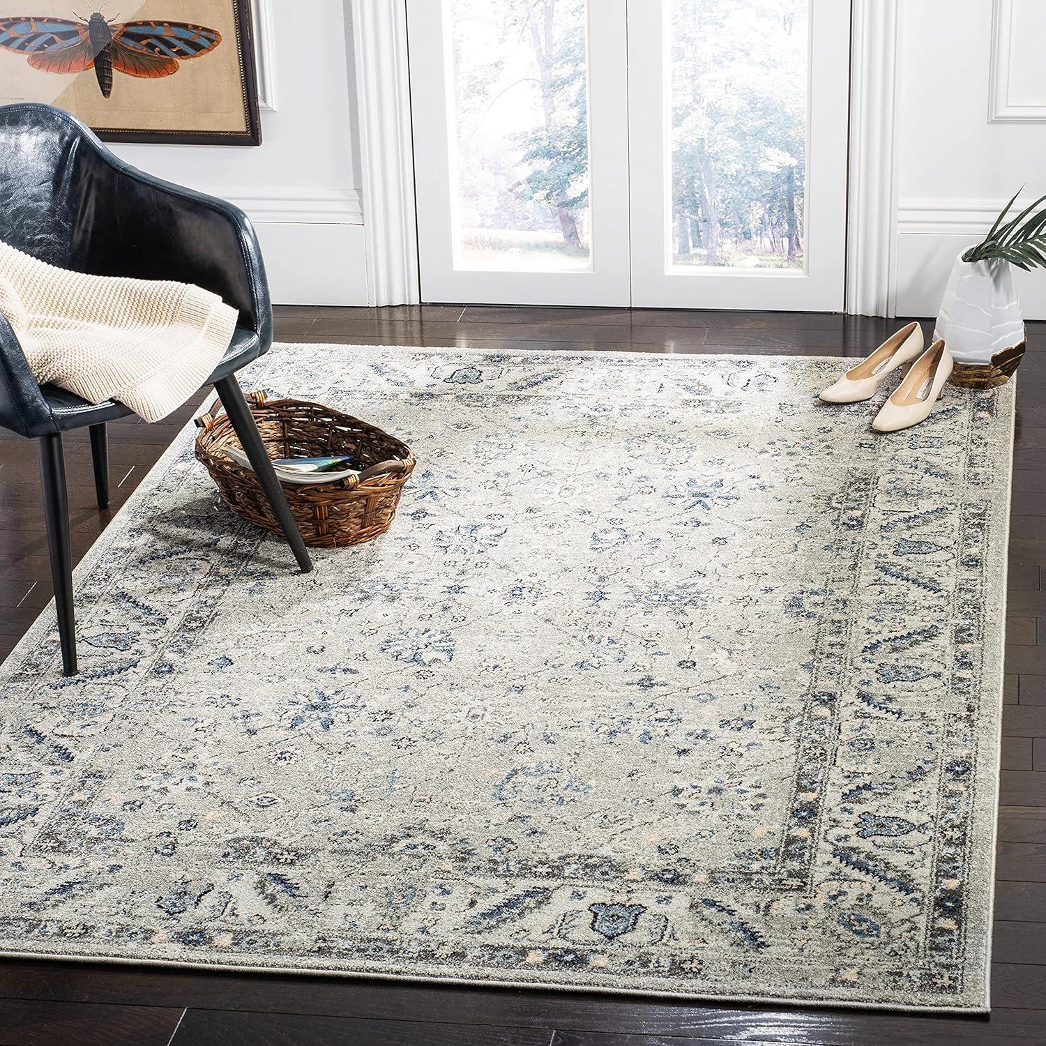 Charleston CHL413 Loomed Indoor Area Rug - Grey/Dark Grey - 4'x6' - Safavieh