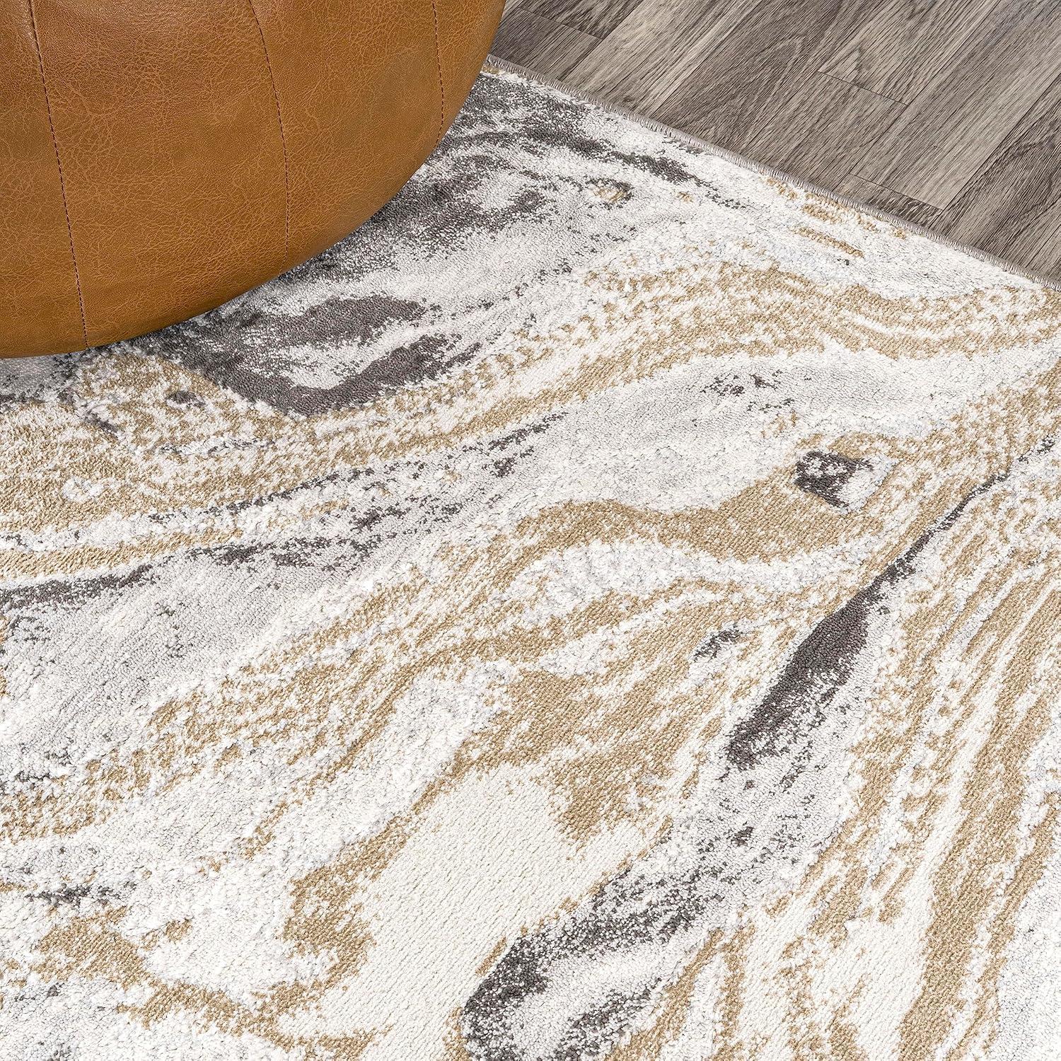 JONATHAN Y Swirl Marbled Abstract Beige/Ivory 5 ft. x 8 ft. Area Rug