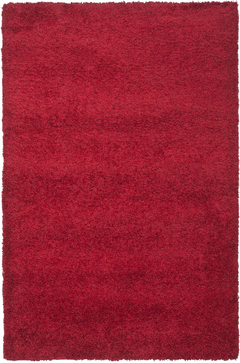 Shag SG151 Power Loomed Indoor Area Rug - Red - 5'3"x7'6" - Safavieh.