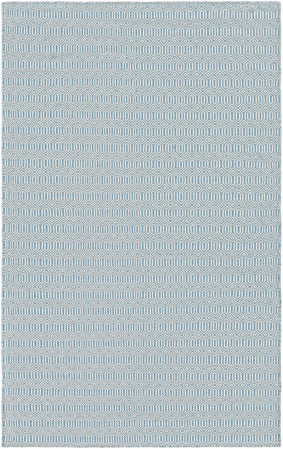 Hand-Woven Denim Blue Rectangular Outdoor Rug, 3' x 5', PET Polyester