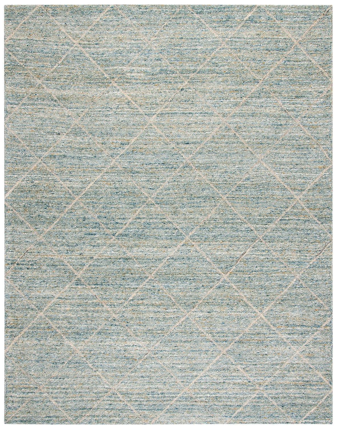 SAFAVIEH Himalaya Zoe Geometric Wool Area Rug, Blue, 9' x 12'