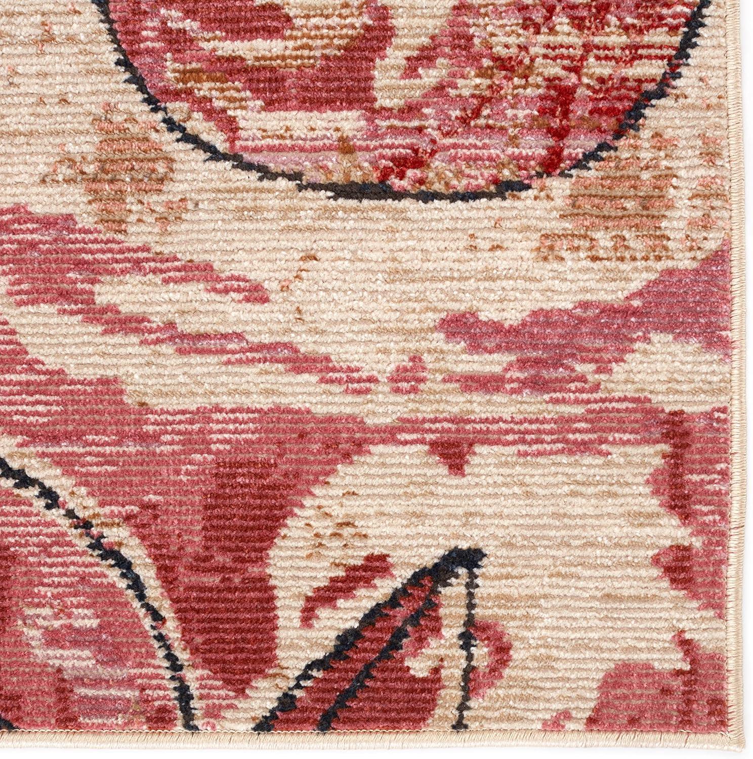 Hermione Red Floral 8' x 10' Synthetic Area Rug