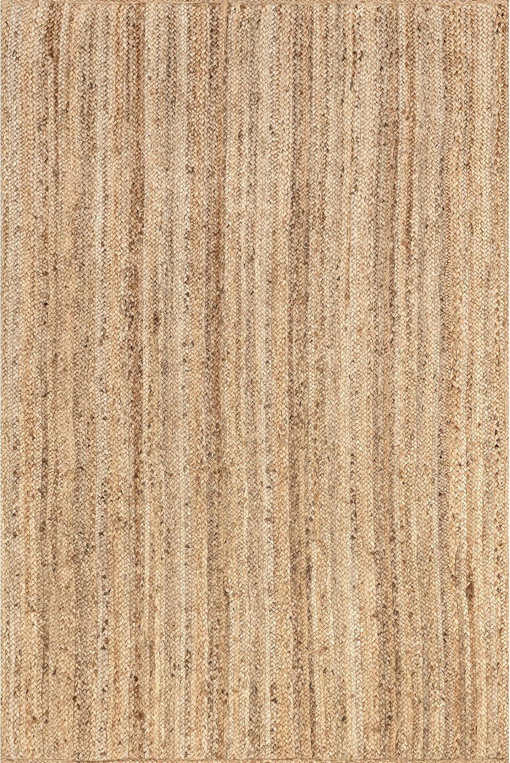 nuLOOM Rigo Hand Woven Jute Natural 3' x 5' Farmhouse Area Rug