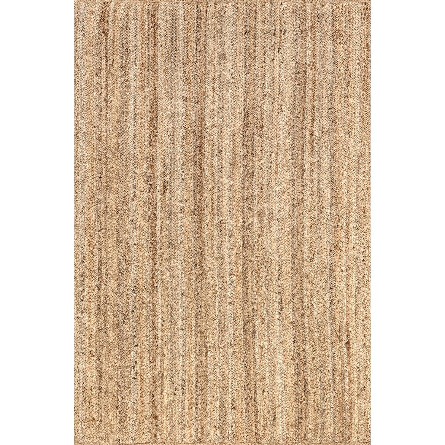 nuLOOM Rigo Hand Woven Farmhouse Jute Area Rug, 3' x 5', Natural