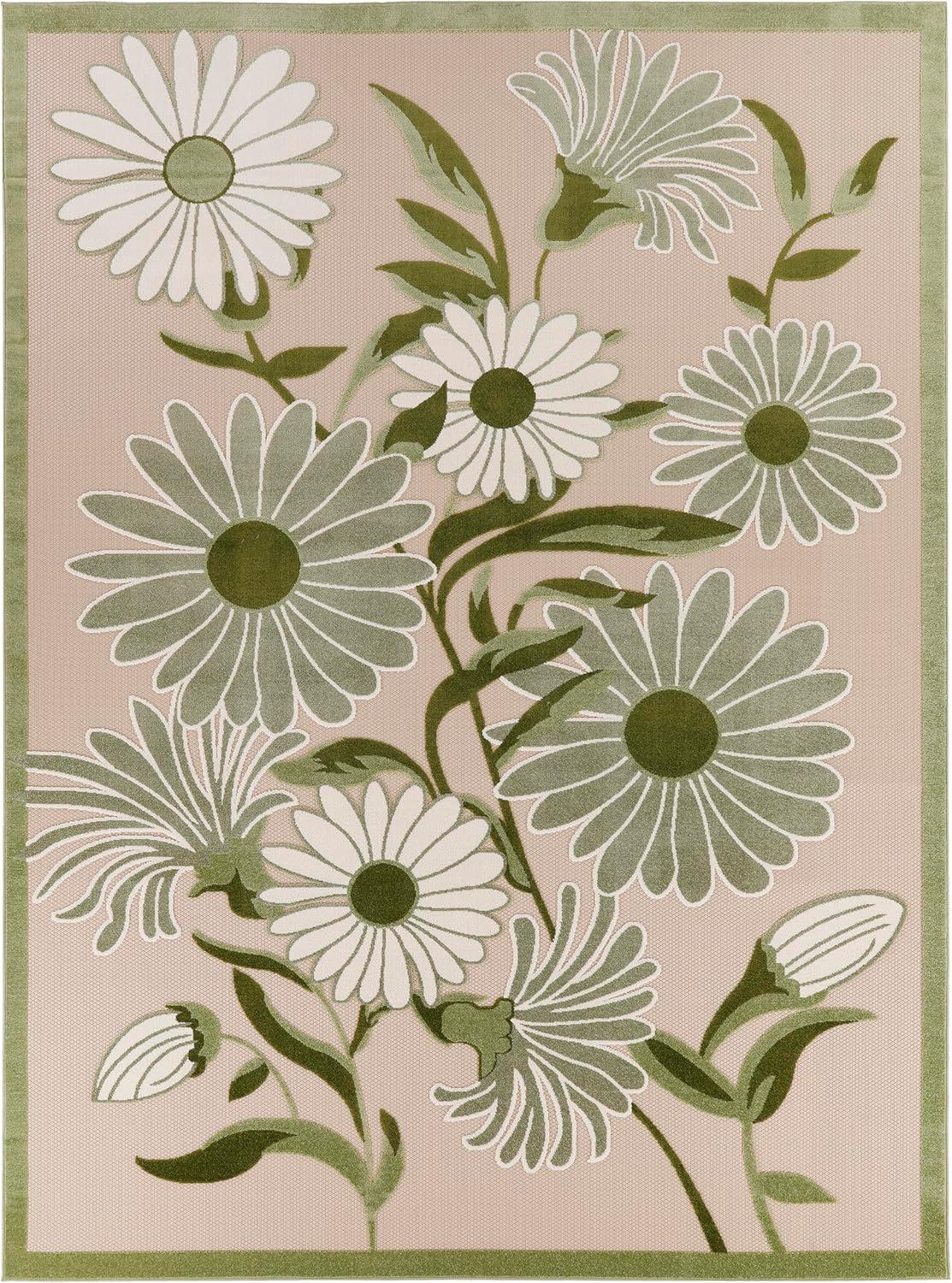 Nourison Aloha Daisy Flower Flatweave Outdoor Rug