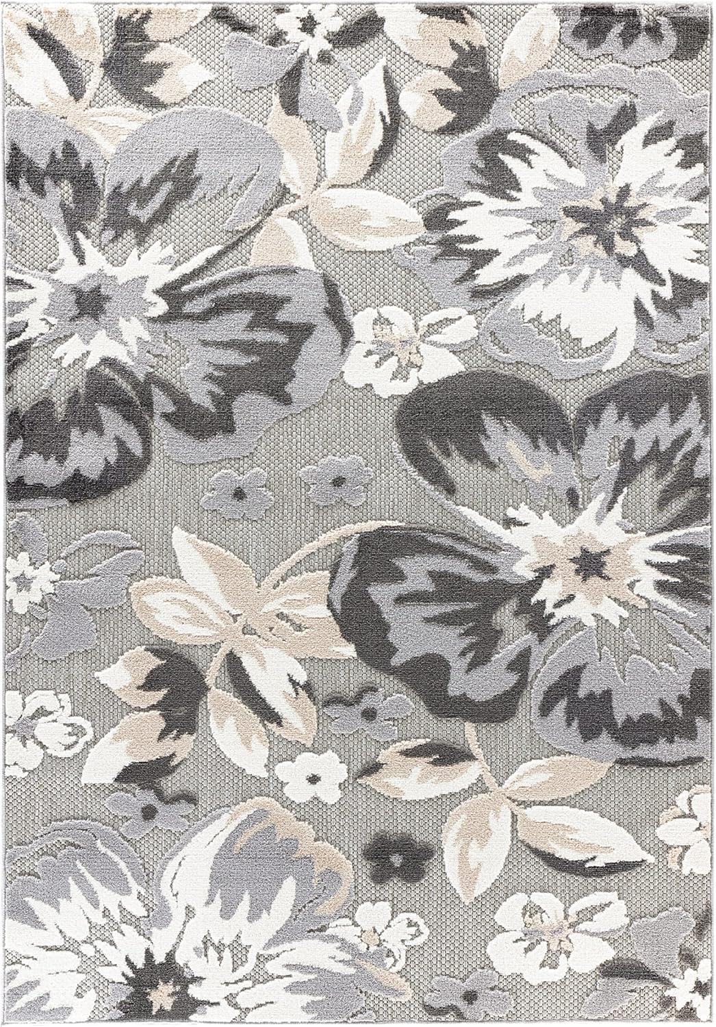 World Rug Gallery Bergamo Contemporary Floral Indoor/Outdoor Area Rug