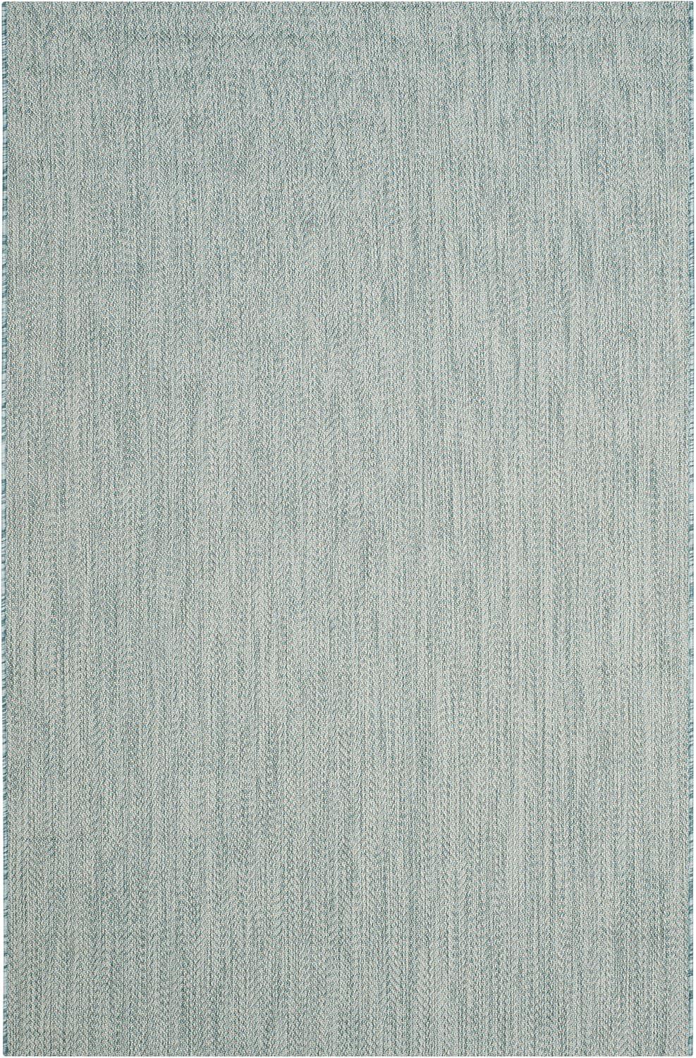 Courtyard CY8022 Power Loomed Indoor and Outdoor Area Rug - Aqua/Grey - 4'x5'7" - Safavieh