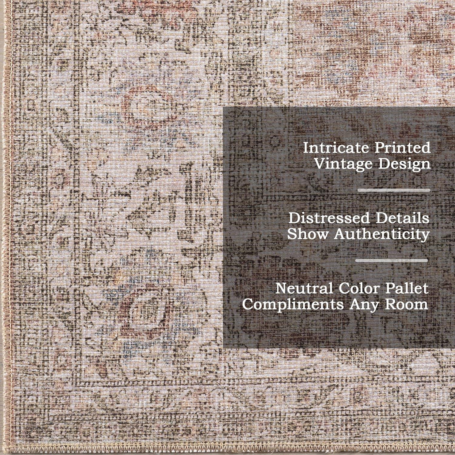 Nuloom Hillstone Collection Glenette Traditional Vintage Medallion Area Rug, 10' x 13', Ivory