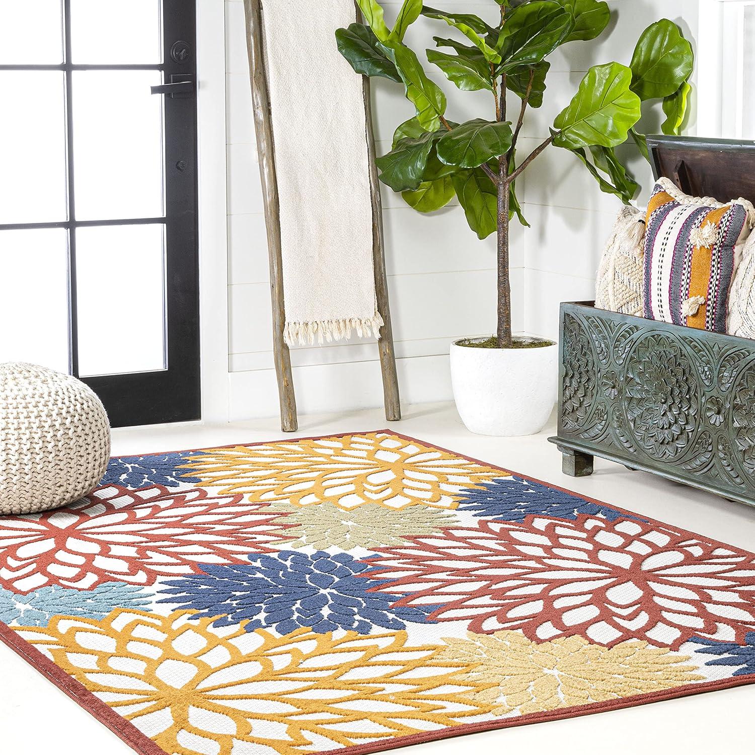 Minori Floral Indoor/Outdoor Runner Rug - JONATHAN Y