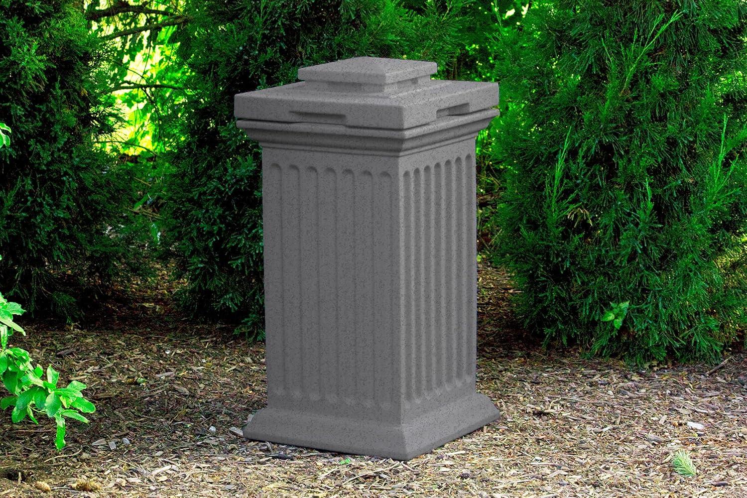 Savannah Dark Granite Plastic Column Storage and Waste Bin, 30 Gallon