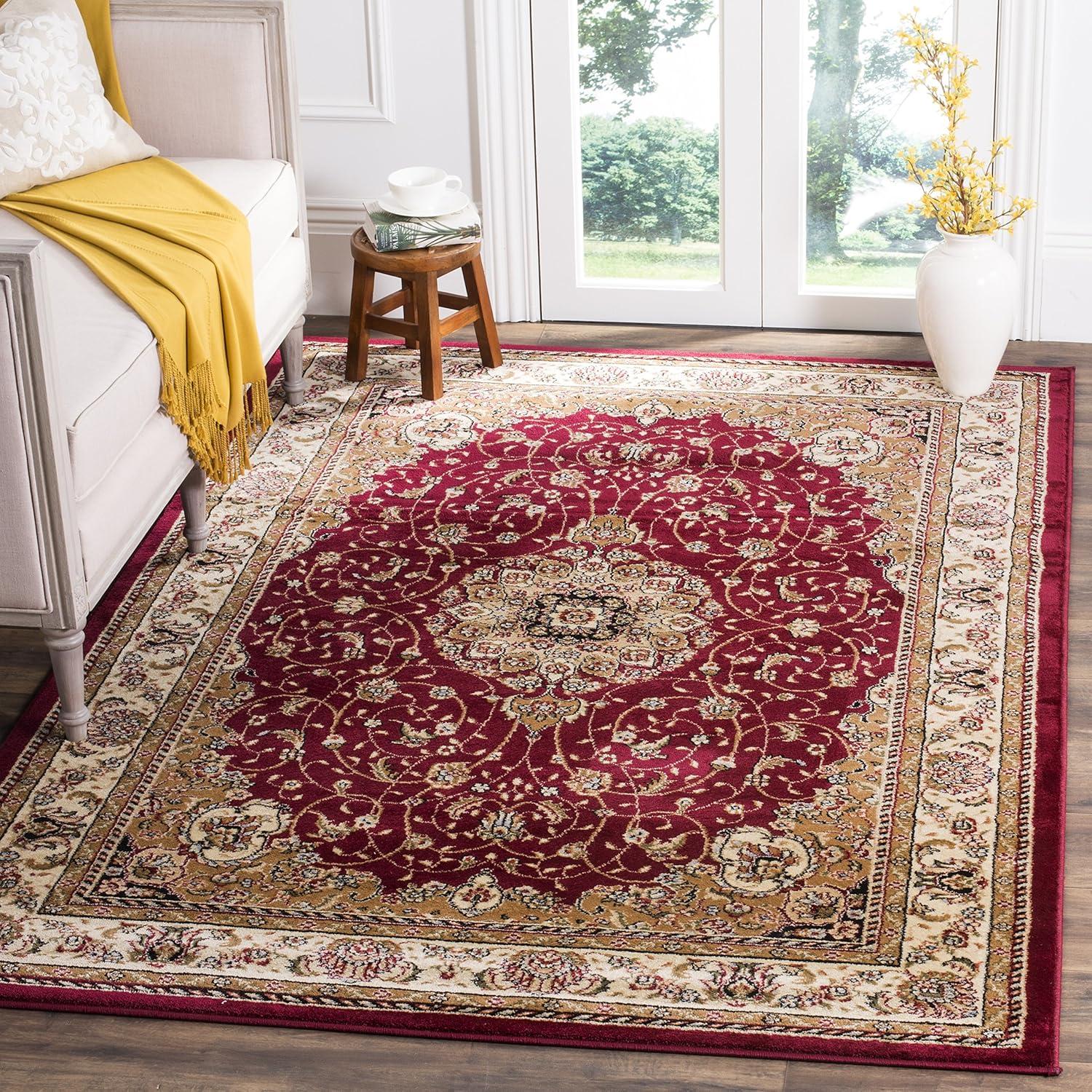 Lyndhurst LNH329 Power Loomed Area Rug - Red/Ivory - 5'3"x7'6" - Safavieh