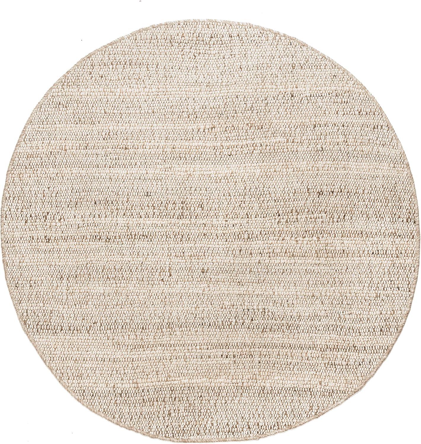 Handwoven Natural Jute & Cotton 4' Round Area Rug