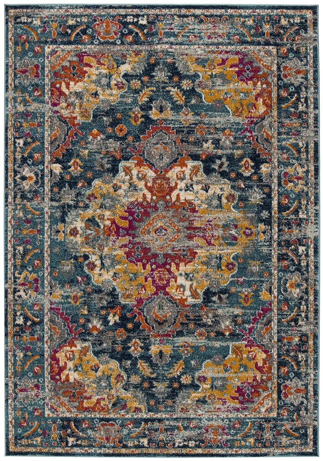 Madison MAD154 Power Loomed Indoor Accent Rug - Teal/Fuchsia - 3'x5' - Safavieh