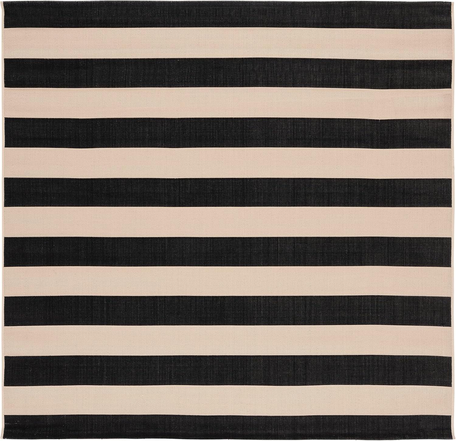 Courtyard CY6812 Power Loomed Indoor/Outdoor Area Rug - Beige/Navy - 6'7"x6'7" - Safavieh.