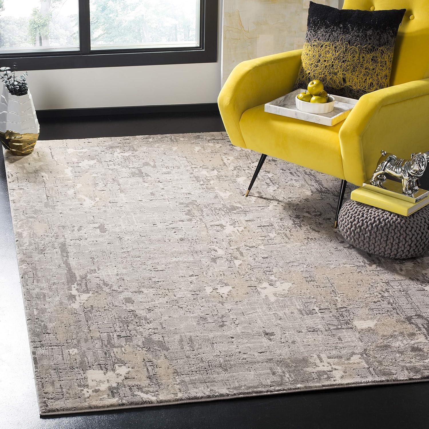 Meadow 100 MDW178 Power Loomed Indoor Area Rug - Grey - 4'x6' - Safavieh