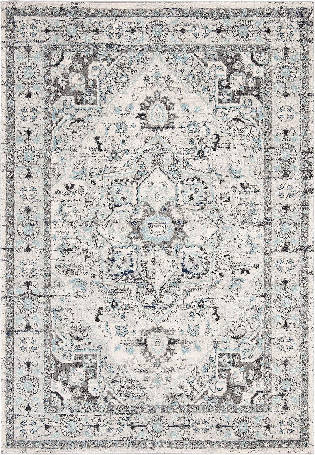 Madison 900 MAD924 Machine Made Indoor Area Rug - Light Grey/Blue - 5'3"x7'6" - Safavieh