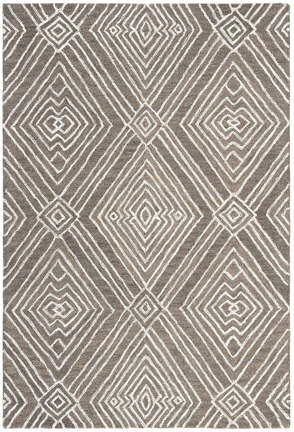 Micro-Loop MLP608 Hand Tufted Area Rug - Dark Grey/Ivory - 4'x6' - Safavieh.
