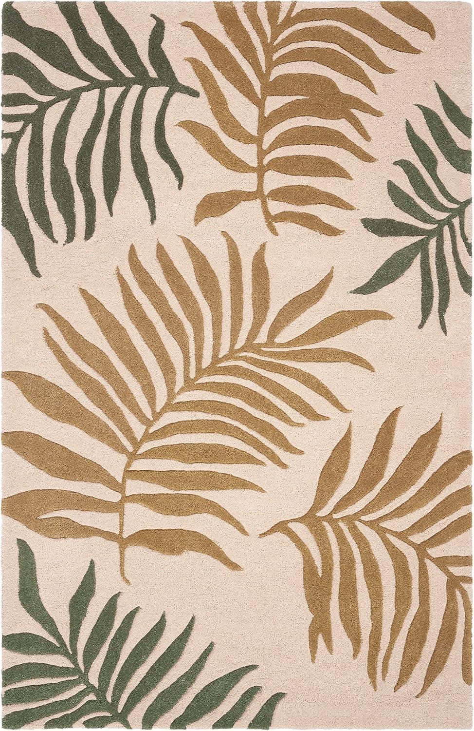 SAFAVIEH Soho Quinn Floral Wool Area Rug, Beige/Multi, 3'6" x 5'6"