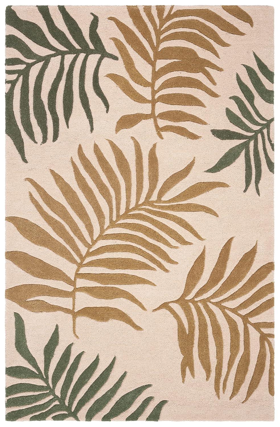 SAFAVIEH Soho Quinn Floral Wool Area Rug, Beige/Multi, 3'6" x 5'6"