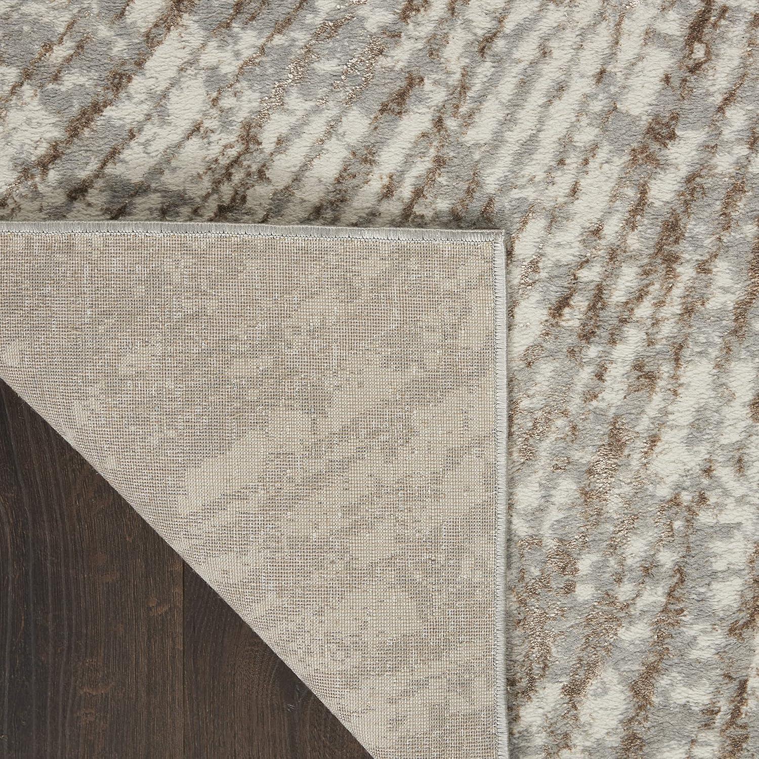 Nourison Glow 5'3" x 7'3" Grey Mocha Glam Indoor Rug