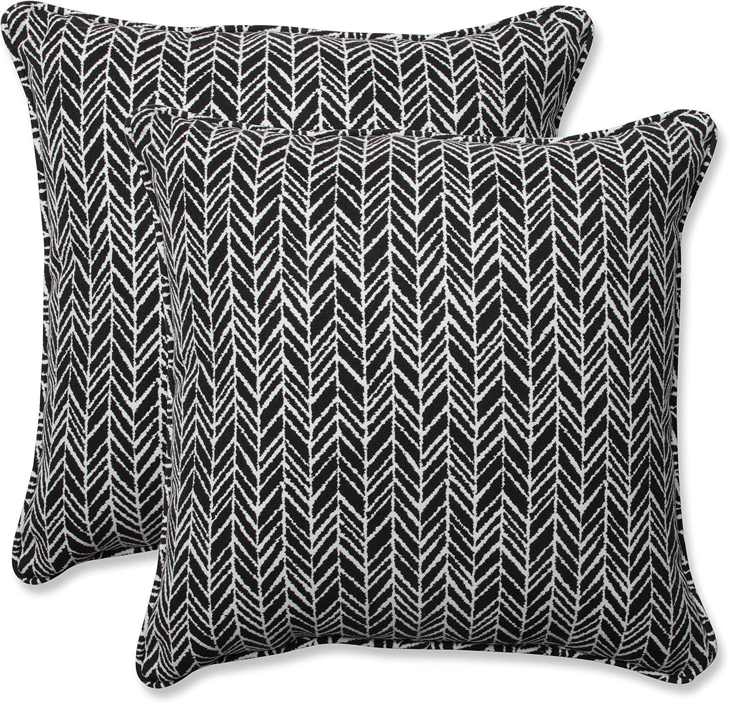 Outdoor/Indoor Herringbone Throw Pillow Set of 2 - Pillow Perfect®