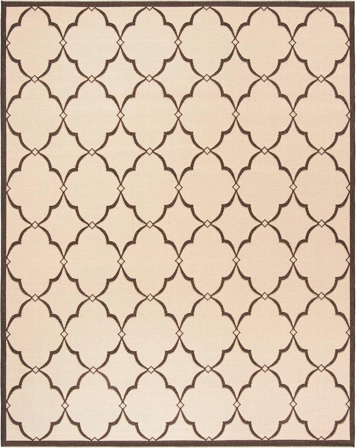 SAFAVIEH Beach House Nick Indoor/Outdoor Area Rug Cream/Brown, 8'6" x 12'