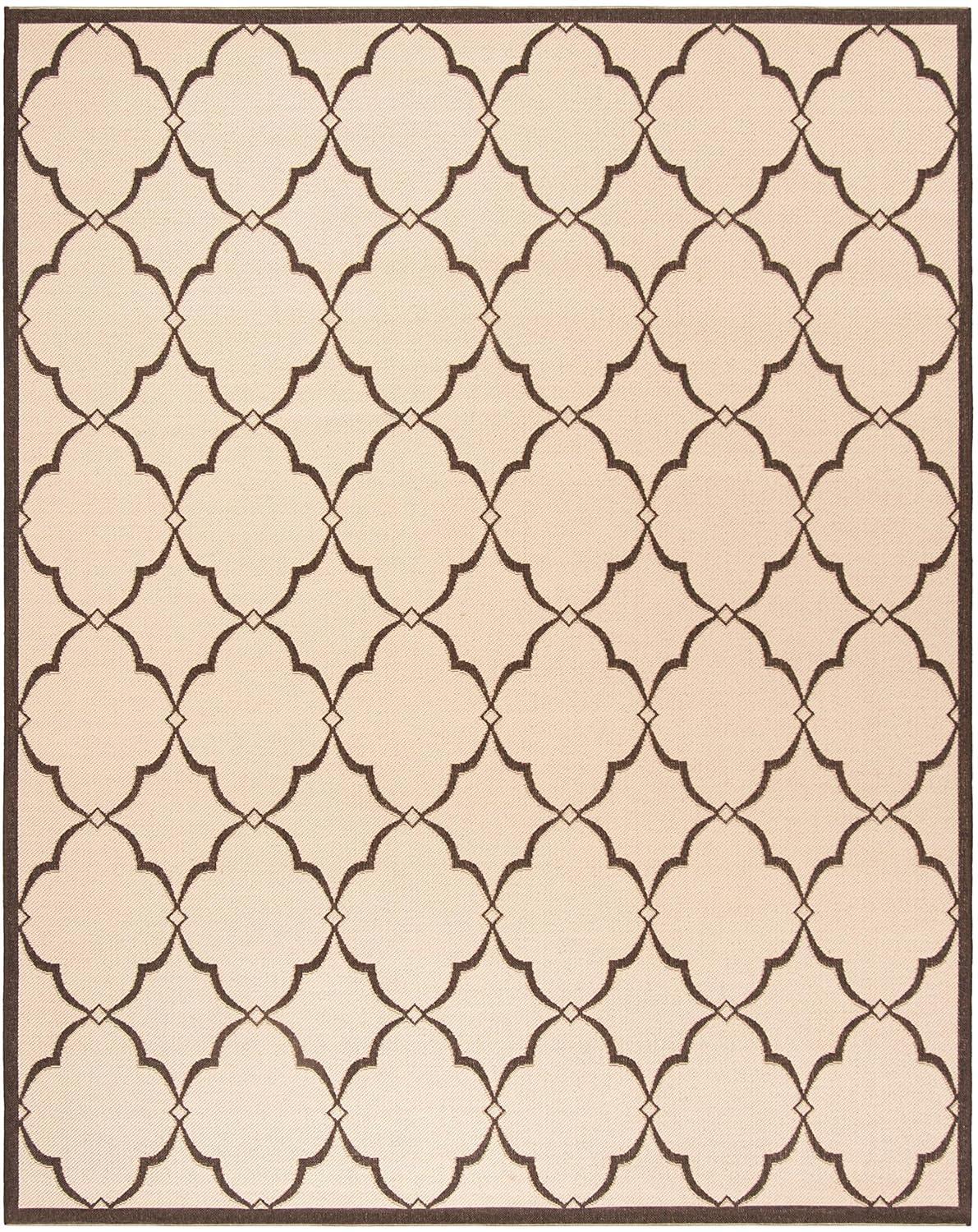 Beach House BHS125 Power Loomed Indoor/Outdoor Area Rug - Creme/Brown - 9'x12' - Safavieh